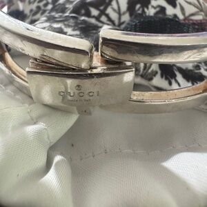 GUCCI: Sterling Silver, "GG" Link Logo Bracelet #1187